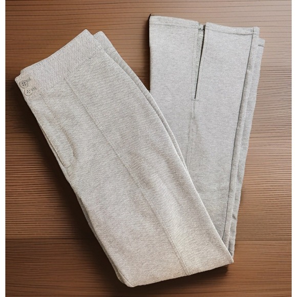 Maeve Pants - ANTHROPOLOGIE Gray Ankle Pants Size 8 Split Hem Seamed Flare Patch Pocket